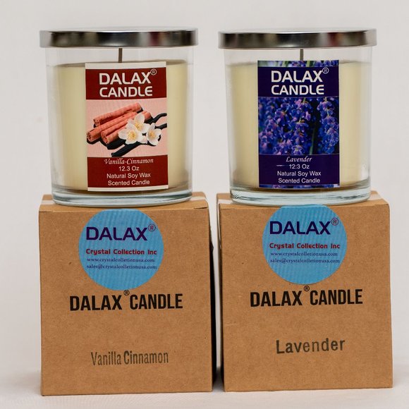 Six Set of Lavender and Vanilla Cinnamon Natural Soy Wax Jar Scented Candle - Picture 4 of 9